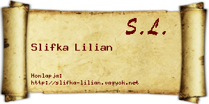 Slifka Lilian névjegykártya
